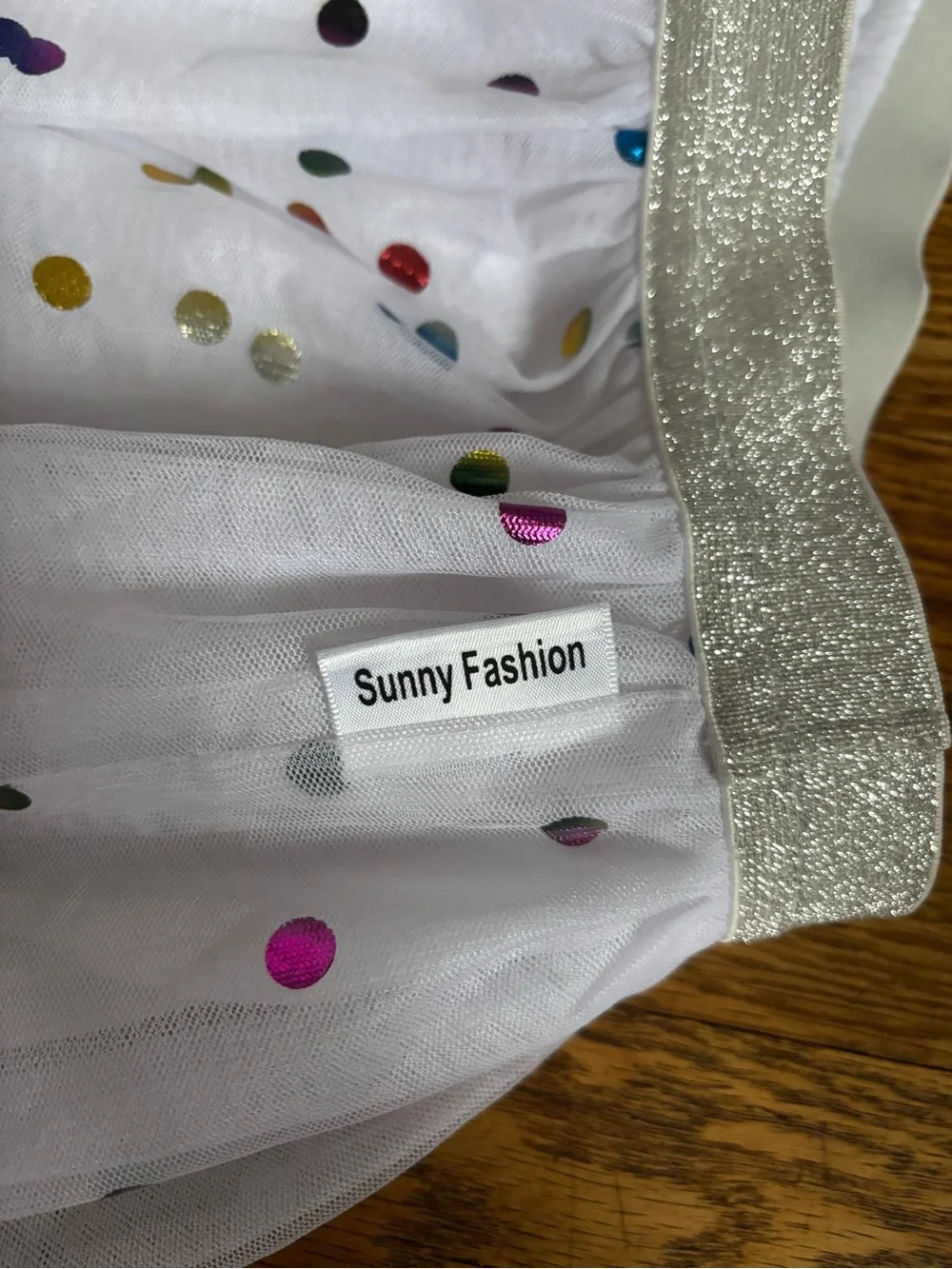 Sparkle Dot White Tulle Skirt for Girls